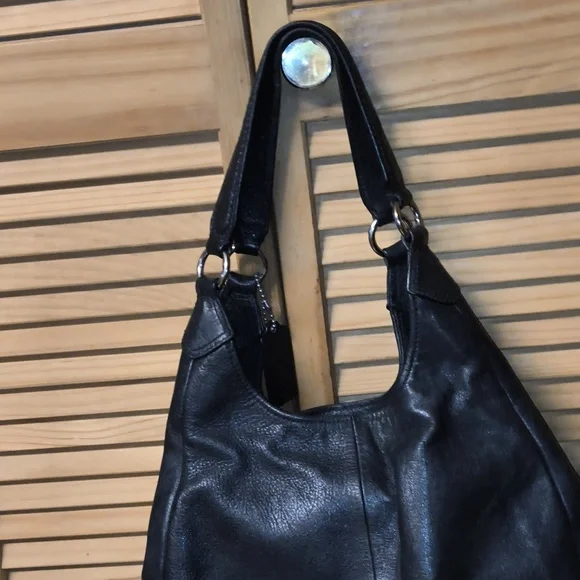 Coach Midsize Black Leather Tote Bag - Picture 6 of 16